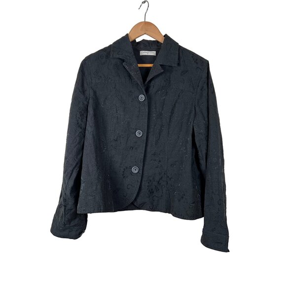 Black jacquard jean jacket woman XL (US 18) - Picture 1 of 5